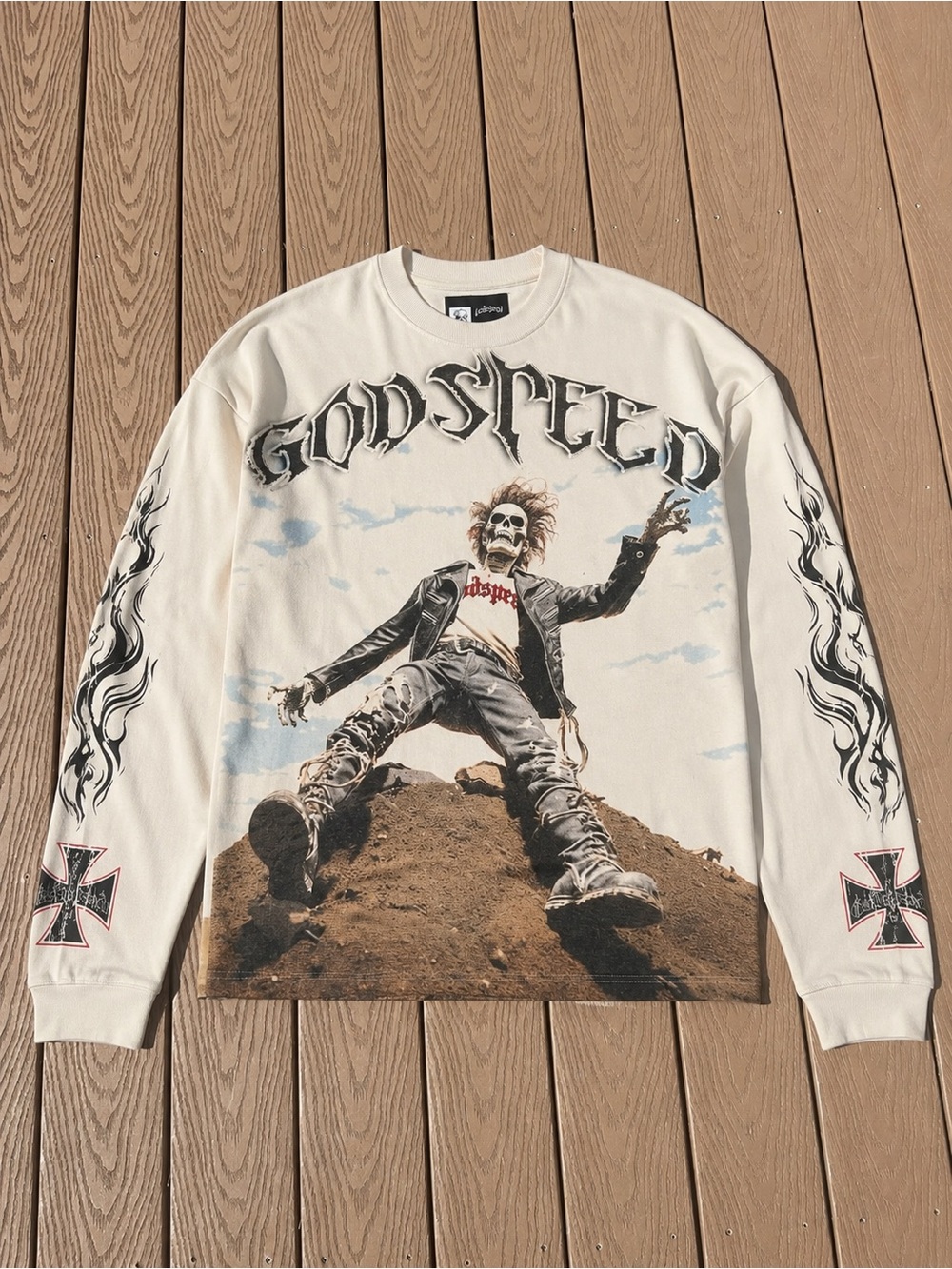Godspeed Graphic Long Sleeve Tee - Cream